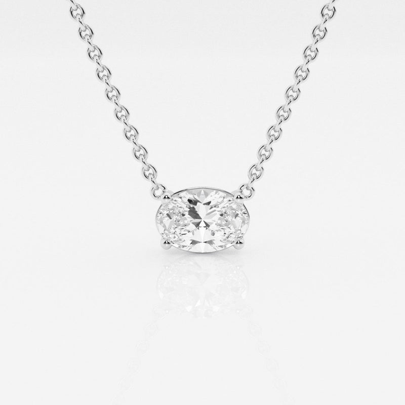 1.0 CT Oval Moissanite Diamond Solitaire Necklace