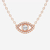 0.35 TCW Round Moissanite Diamond Evil Eye Necklace