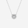 0.14 TCW Round Moissanite Diamond Halo Necklace