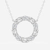 3.0 TCW Emerald & Oval Moissanite Diamond Circle Pendant Necklace