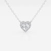 0.40 CT Heart Moissanite Diamond Halo Style Necklace