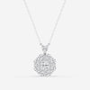 1.51 TCW Round Moissanite Diamond Vintage Multidimensional Pendant Necklace
