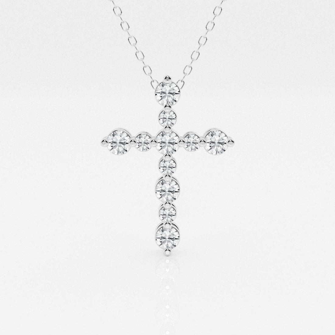 0.75 TCW Round Moissanite Diamond Cross Necklace