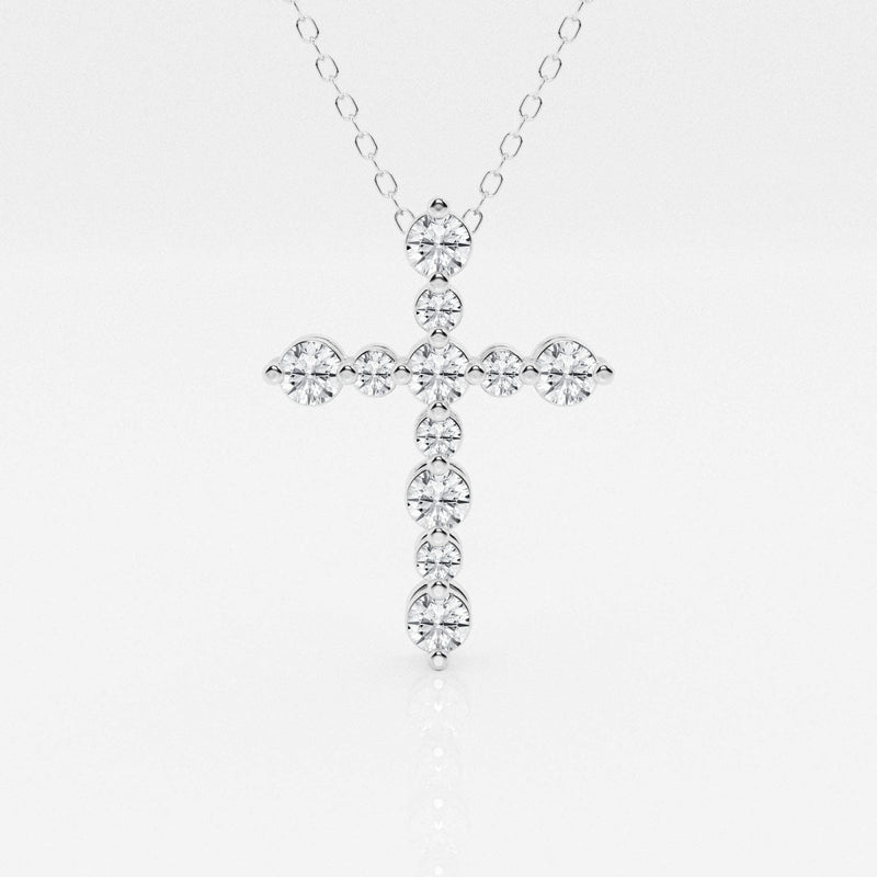 0.75 TCW Round Moissanite Diamond Cross Necklace