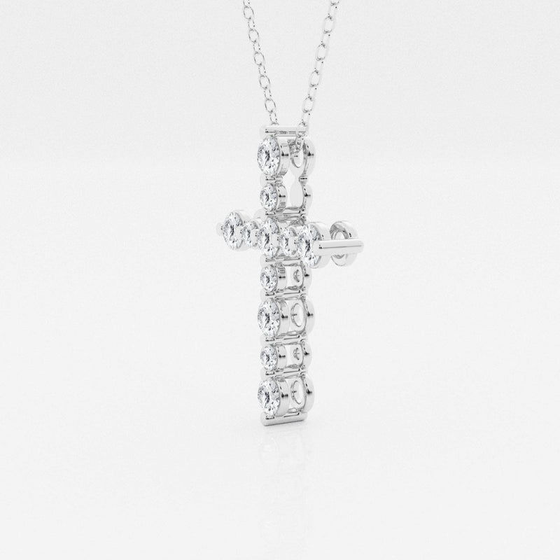0.75 TCW Round Moissanite Diamond Cross Necklace