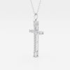 0.24 TCW Round Moissanite Diamond Cross Necklace