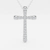 1.03 TCW Round Moissanite Diamond Cross Necklace