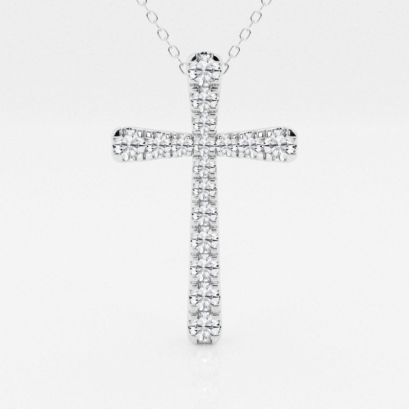 1.03 TCW Round Moissanite Diamond Cross Necklace