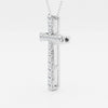 1.03 TCW Round Moissanite Diamond Cross Necklace