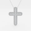 0.76 TCW Round Moissanite Diamond Cross Necklace