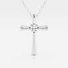 0.24 CT Round Moissanite Diamond Cross Necklace