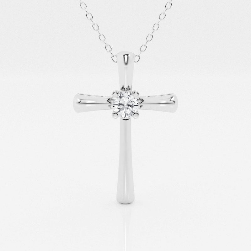 0.24 CT Round Moissanite Diamond Cross Necklace