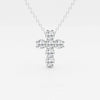 1.01 TCW Round Moissanite Diamond Cross Necklace