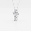 1.01 TCW Round Moissanite Diamond Cross Necklace