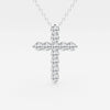 1.0 TCW Round Moissanite Diamond Cross Necklace