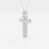 1.0 TCW Round Moissanite Diamond Cross Necklace