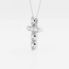 1.0 TCW Round & Oval Moissanite Diamond Cross Necklace
