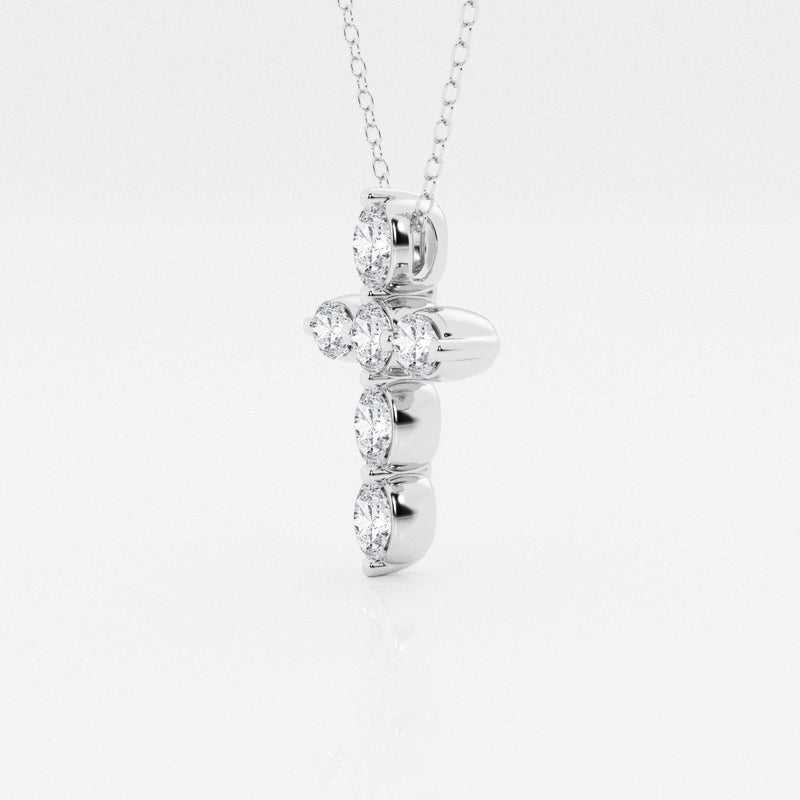 1.0 TCW Round & Oval Moissanite Diamond Cross Necklace