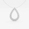 1.0 TCW Round Moissanite Diamond Pear Shape Pendant Necklace