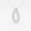 1.0 TCW Round Moissanite Diamond Pear Shape Pendant Necklace