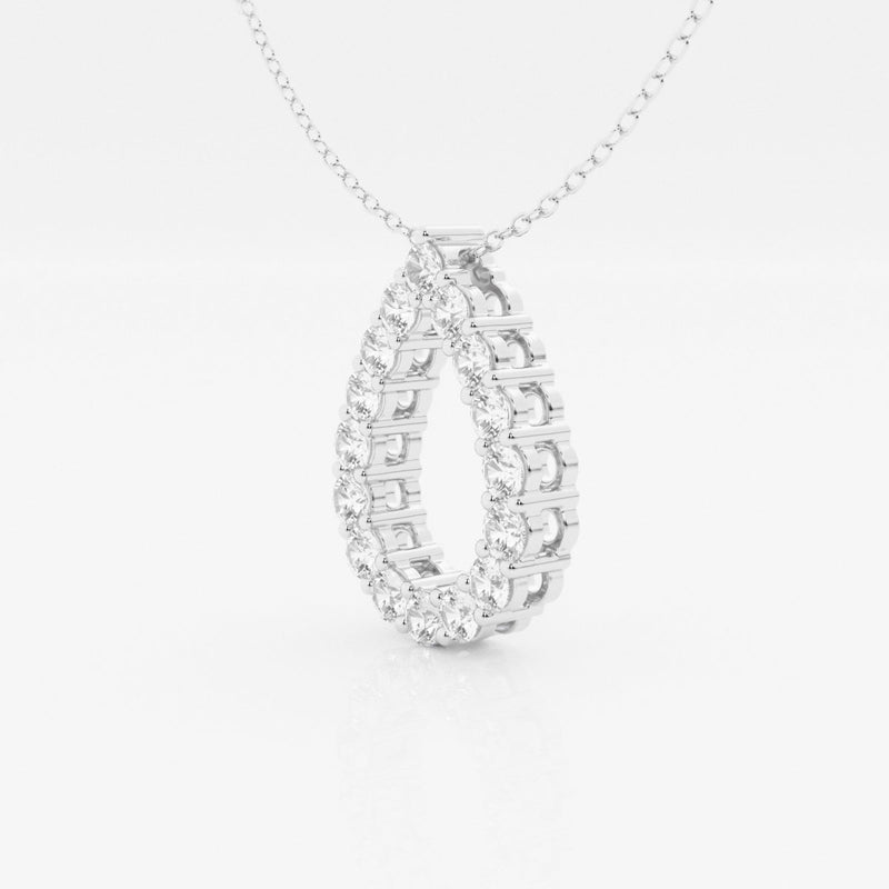 1.0 TCW Round Moissanite Diamond Pear Shape Pendant Necklace