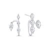 1.17 TCW Round Moissanite Diamond Ear Jacket Earrings