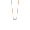 0.42 TCW Round & Pear Moissanite Diamond Two Stones Pendent Necklace