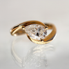 1.0CT-2.0CT Pear Cut Unique Moissanite Diamond Engagement Ring