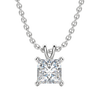 0.25-1.0ct Princess Cut Moissanite Solitaire Necklace
