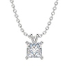 0.25-1.0ct Princess Cut Moissanite Solitaire Necklace