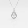 2.0 CT Pear Moissanite Diamond Halo Necklace
