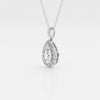 2.0 CT Pear Moissanite Diamond Halo Necklace
