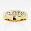 5mm Round Cut Channel Set Lab Grown Men's Wedding Band