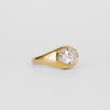 1.0CT-3.0CT Bezel Oval Cut Moissanite Diamond Flush Engagement Ring