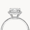 1.0-3.0 CT Cushion Cut CVD Diamond Halo Pave Setting Engagement Ring