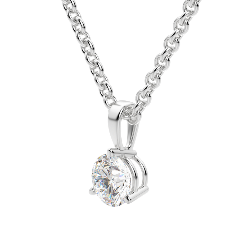 0.25-1.5ct Round Cut Moissanite Solitaire Necklace