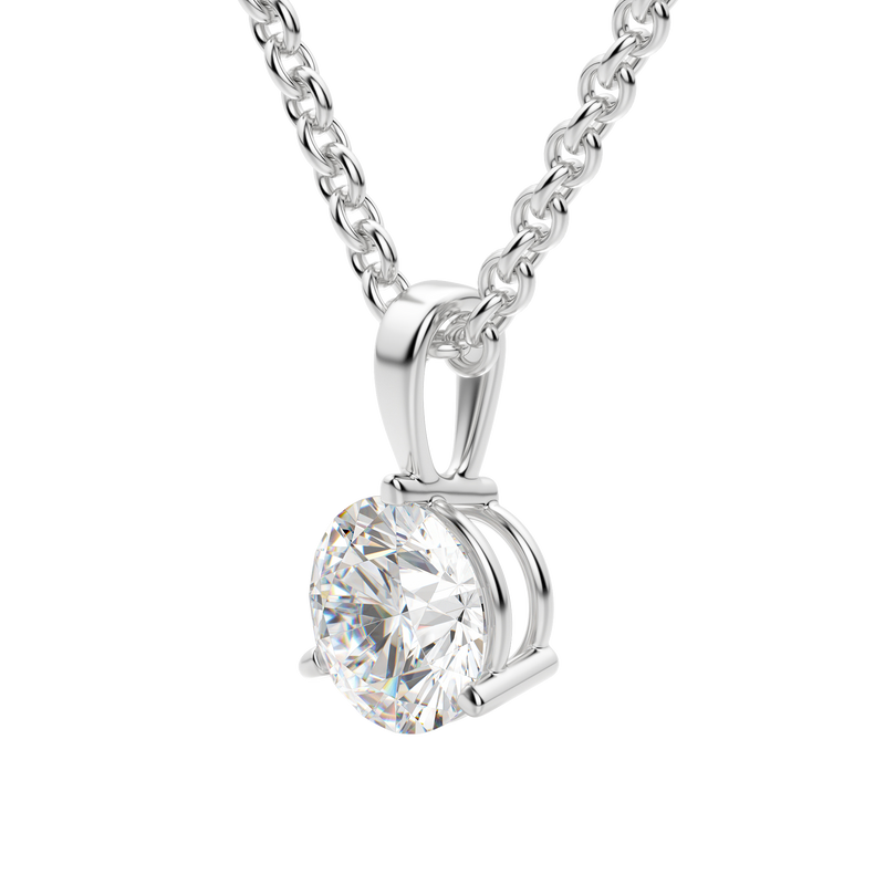 0.25-1.5ct Round Cut Moissanite Solitaire Necklace