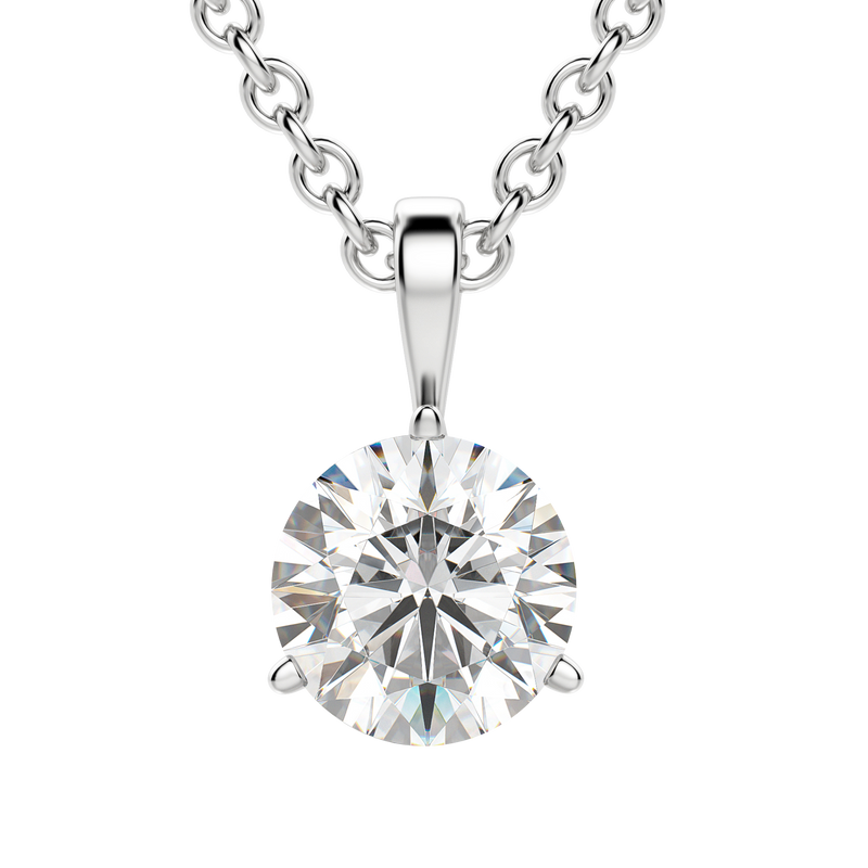 0.25-1.5ct Round Cut Moissanite Solitaire Necklace