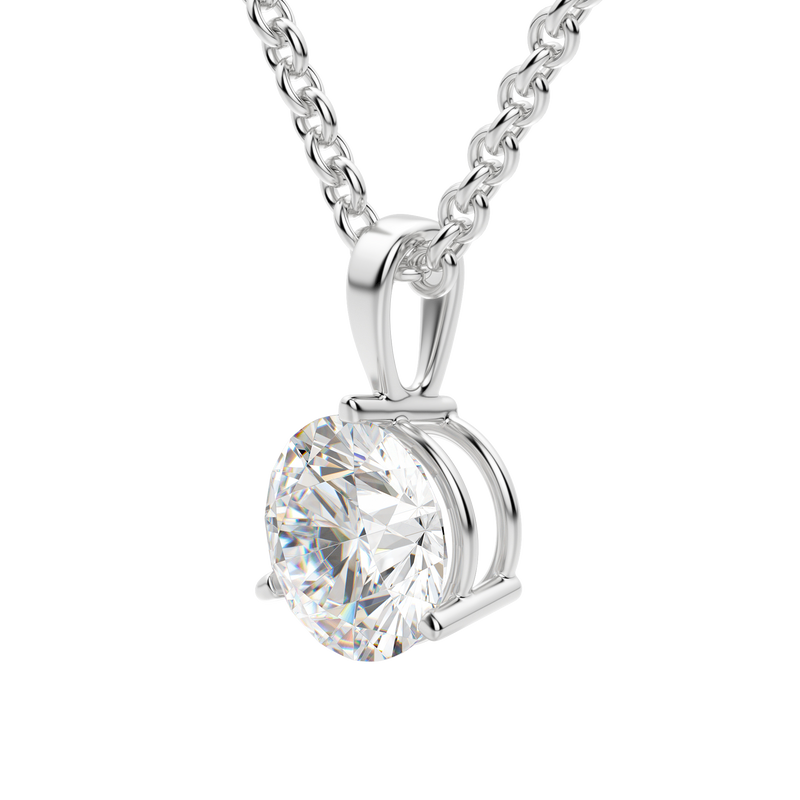 0.25-1.5ct Round Cut Moissanite Solitaire Necklace