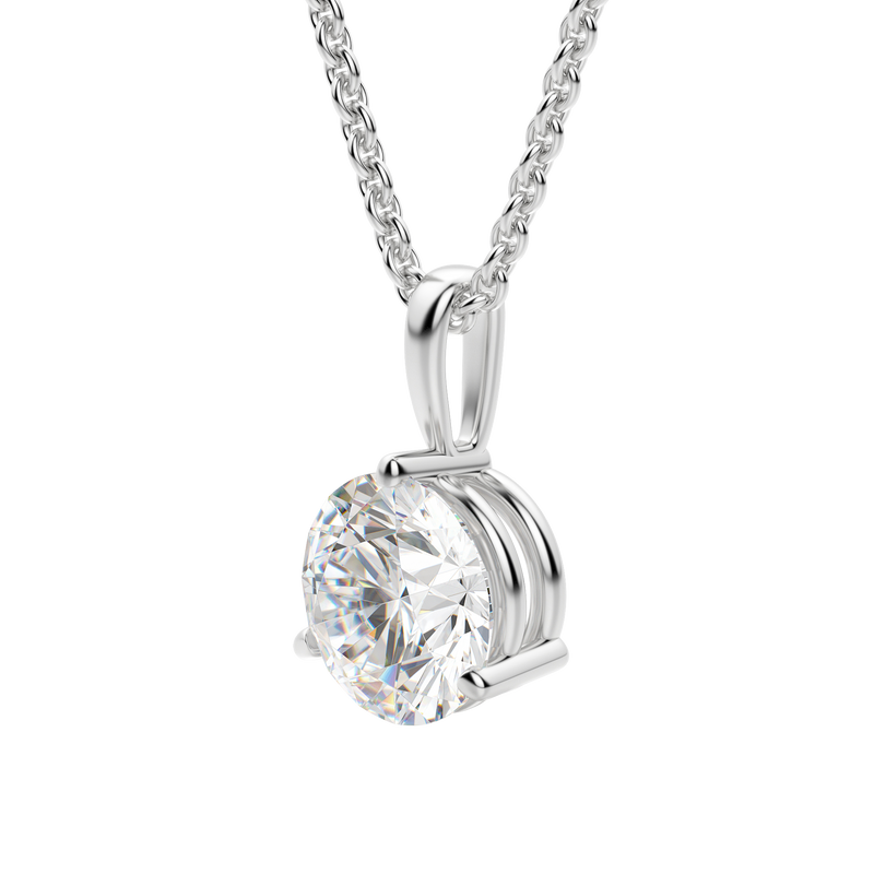 0.25-1.5ct Round Cut Moissanite Solitaire Necklace
