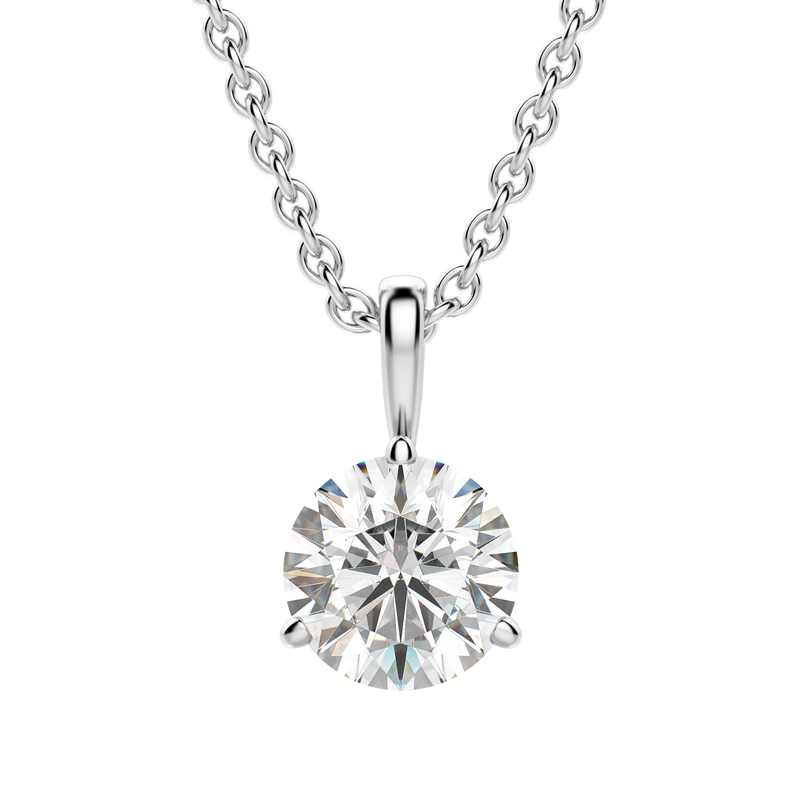 0.25-1.5ct Round Cut Moissanite Solitaire Necklace