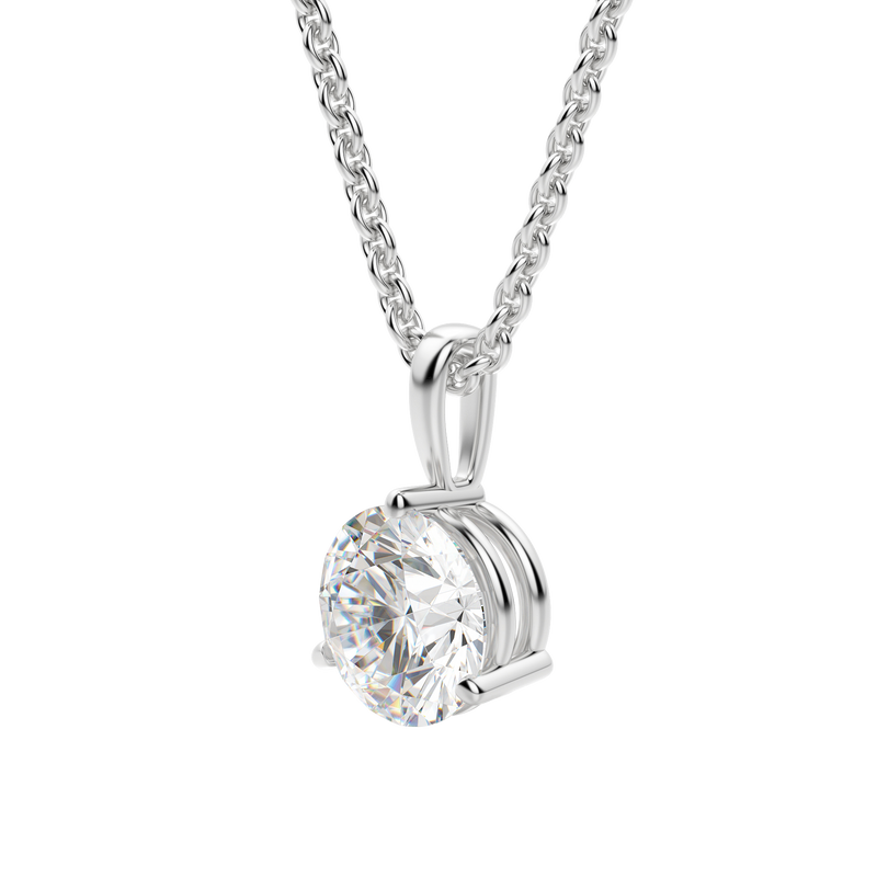 0.25-1.5ct Round Cut Moissanite Solitaire Necklace