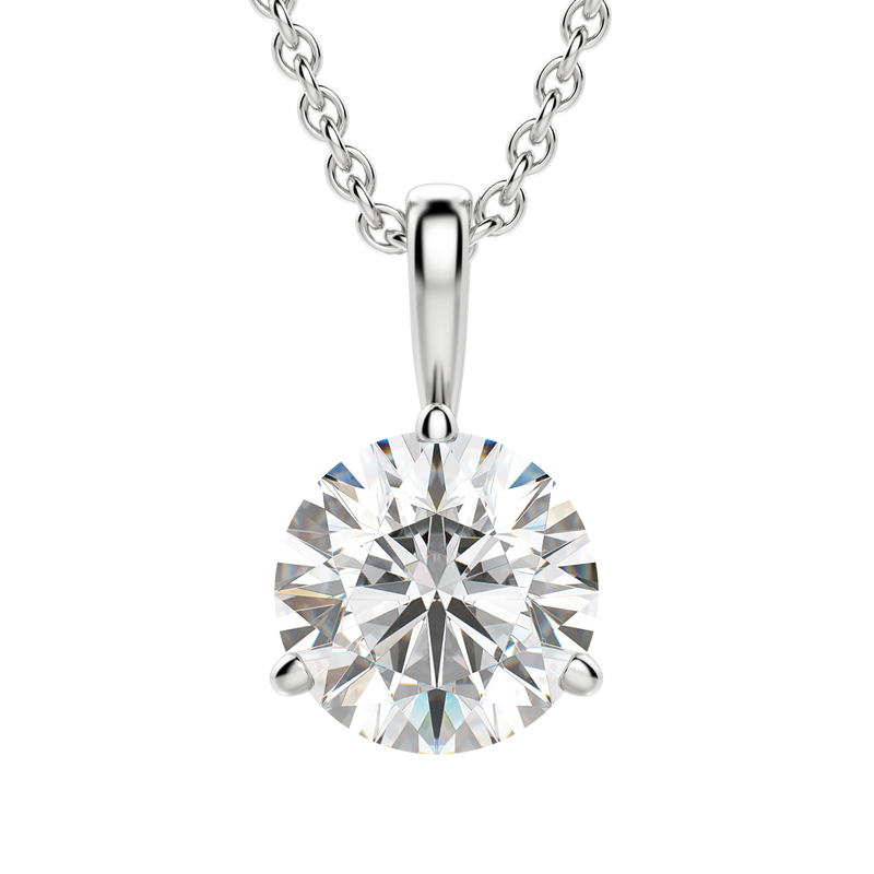0.25-1.5ct Round Cut Moissanite Solitaire Necklace