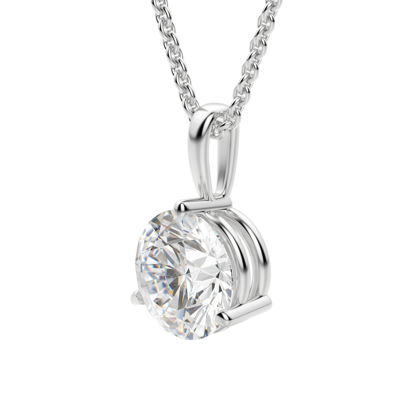 0.25-1.5ct Round Cut Moissanite Solitaire Necklace