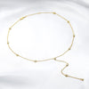 0.1 TCW Round Moissanite Diamond Bezel Lariat Necklace