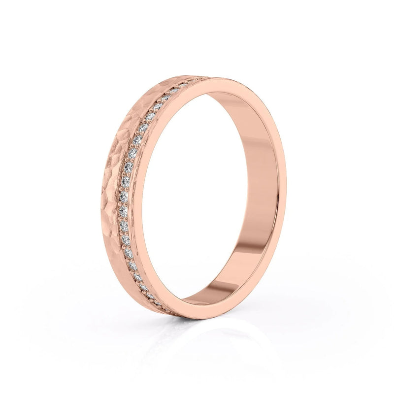 4mm Round Cut Hammered Moissanite Men's Diamond Band