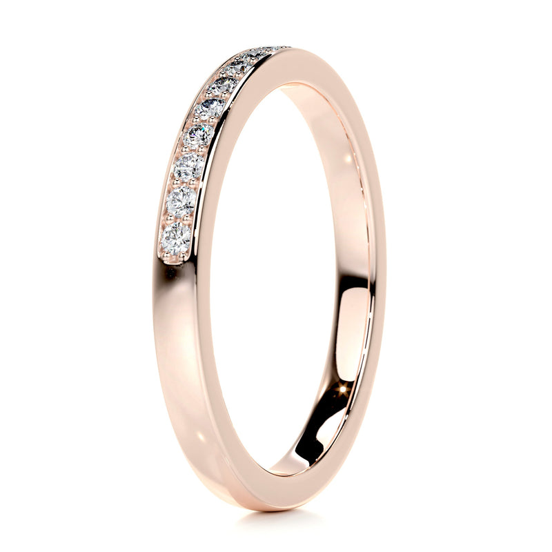 Channel Set Curved Moissanite Half eternity Wedding Band