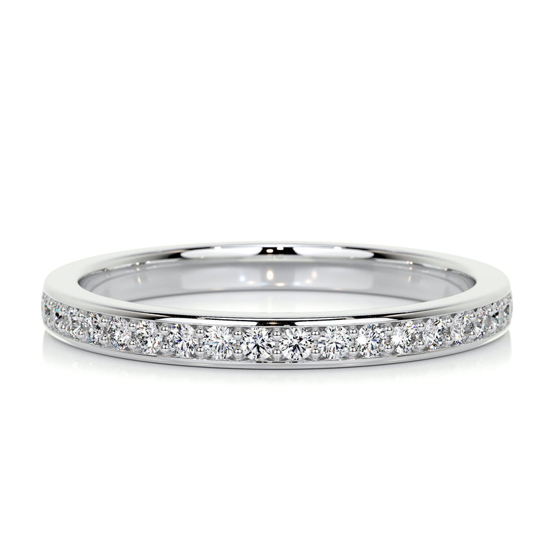 Channel Set Curved Moissanite Half eternity Wedding Band