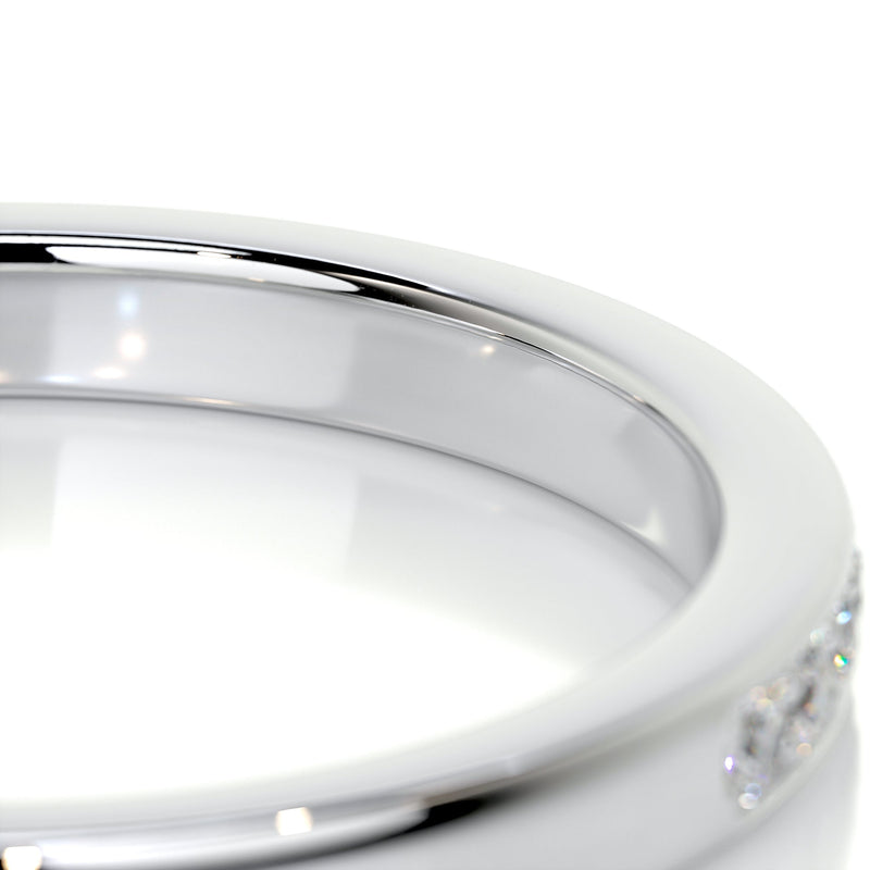 Channel Set Curved Moissanite Half eternity Wedding Band