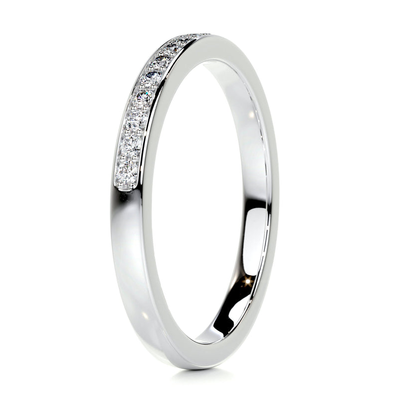 Channel Set Curved Moissanite Half eternity Wedding Band